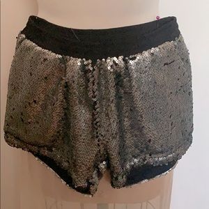 NUMERO 00 Black Grey sequin shorts: Made in Italy